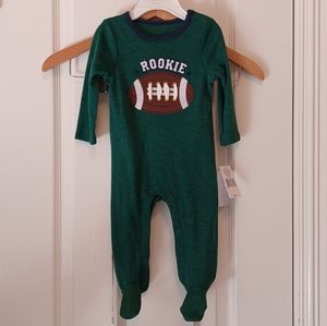 Sterling Baby Green Pajamas Football 9M NWT